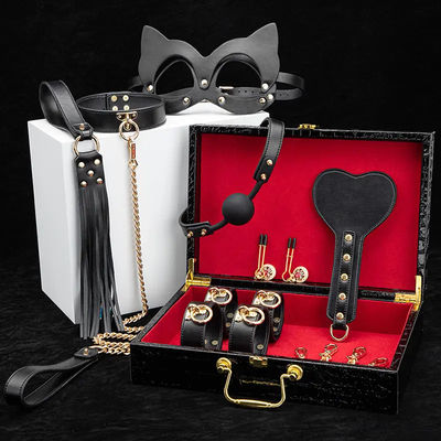 2kg Schwarze Frauen Erwachsene BDSM-Set SM Leder Sex-Spielzeug Luxus Bondage-Set
