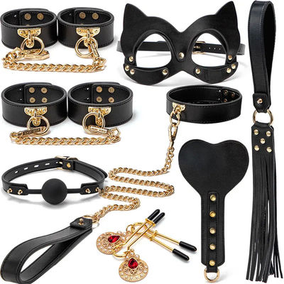 2kg Schwarze Frauen Erwachsene BDSM-Set SM Leder Sex-Spielzeug Luxus Bondage-Set