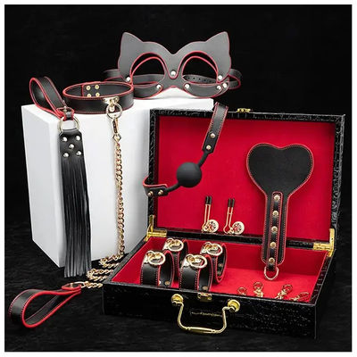 2kg Schwarze Frauen Erwachsene BDSM-Set SM Leder Sex-Spielzeug Luxus Bondage-Set