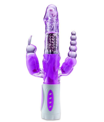 3 in 1 Lila Xxx Lesbischer Vibrator Erwachsene Spielzeug Schmetterling 360 Dreh-Patting Kaninchen Vibrator