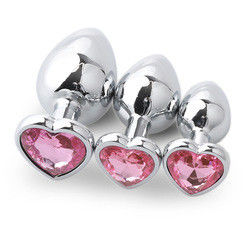 Extremo Pink Sex Edelstahl Anal Plug Riesiger Hintern Plug Herz Cola Spielzeug Set