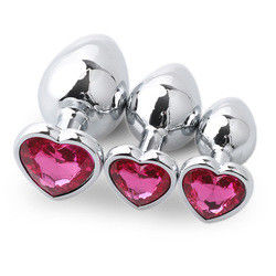 Extremo Pink Sex Edelstahl Anal Plug Riesiger Hintern Plug Herz Cola Spielzeug Set