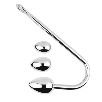Cage Anal Plug Sex-Spielzeug Edelstahl Anal-Spielzeug für Männer Haken Schwanz Set mit verstellbarem Ball