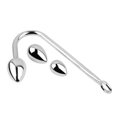 Cage Anal Plug Sex-Spielzeug Edelstahl Anal-Spielzeug für Männer Haken Schwanz Set mit verstellbarem Ball