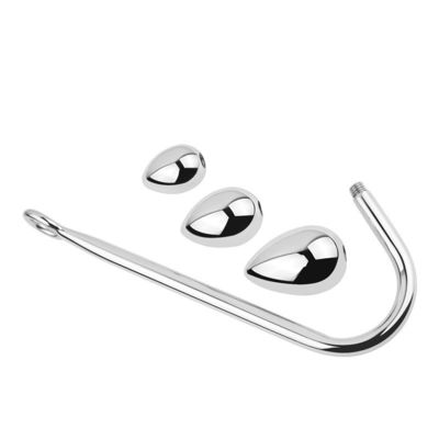 Cage Anal Plug Sex-Spielzeug Edelstahl Anal-Spielzeug für Männer Haken Schwanz Set mit verstellbarem Ball