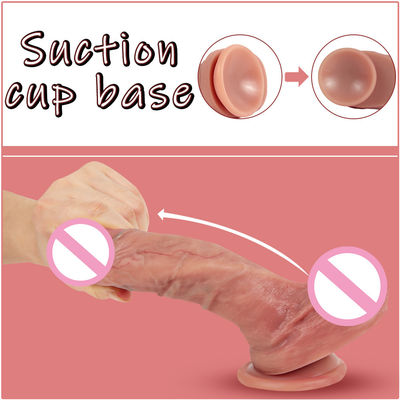 418g Braun Fleisch Silikon Dildo Weich ROHS Realistischer Penis Männlich und weiblich Dildo