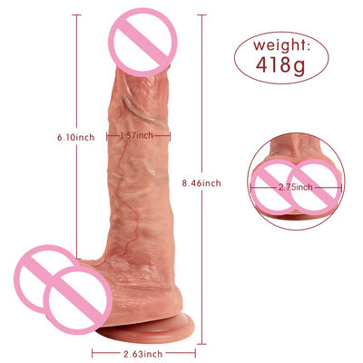 418g Braun Fleisch Silikon Dildo Weich ROHS Realistischer Penis Männlich und weiblich Dildo