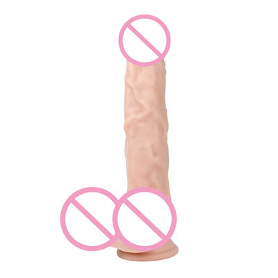 Pvc Braun Männlich Realistischer Dildo Großer Silikon Dildo Starker Saugbecher Hände frei