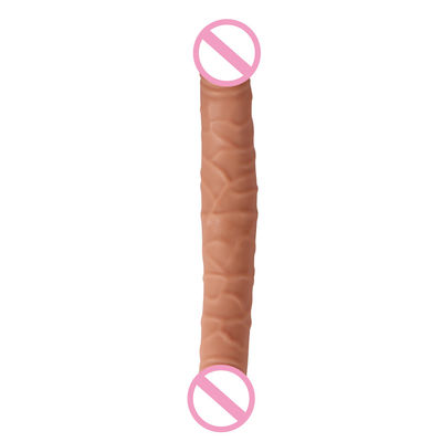 Männliche Frauen Dildo Sex Gummi Sex-Spielzeug Braun Fleisch Oberfläche 30,5 x 4cm 430g