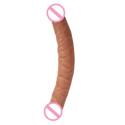 Männliche Frauen Dildo Sex Gummi Sex-Spielzeug Braun Fleisch Oberfläche 30,5 x 4cm 430g