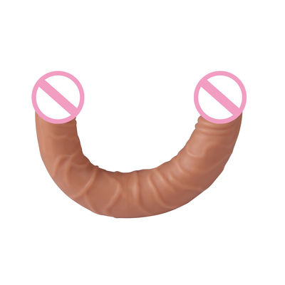 Männliche Frauen Dildo Sex Gummi Sex-Spielzeug Braun Fleisch Oberfläche 30,5 x 4cm 430g