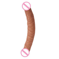 Männliche Frauen Dildo Sex Gummi Sex-Spielzeug Braun Fleisch Oberfläche 30,5 x 4cm 430g