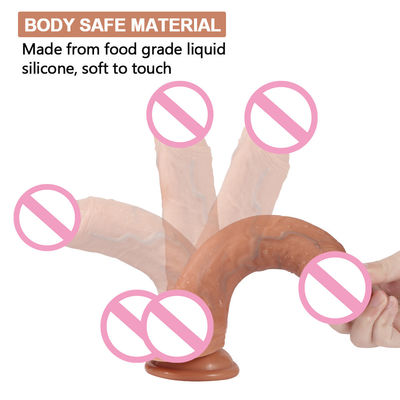 Braunes Fleisch, echte Silikon, Frauen Dildo, Sex, Männlicher Penis, Spielzeug ROHS.