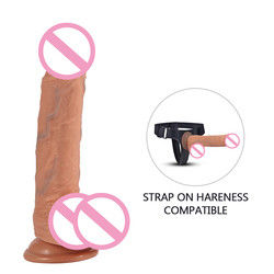 Braunes Fleisch, echte Silikon, Frauen Dildo, Sex, Männlicher Penis, Spielzeug ROHS.