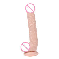 Braun 215mm Flüssiges Silicone Dildo PVC Großer realistischer Dildo