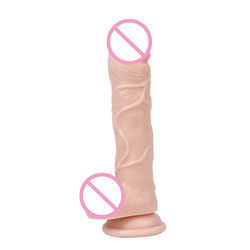 21.5 x 4cm 350g Flüssigsilikondildo Braun Fleisch Hyperrealistischer Dildo für Frauen