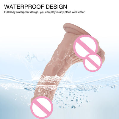 XS-WBB10017 Penis Männlich Realistischer Dildo Flüssig Weiches Silikon Gummi Sexspielzeug für Frauen Starke Saugtasse Hände-F
