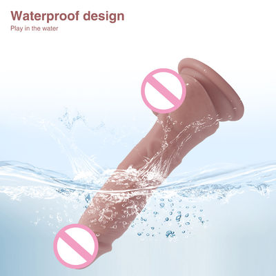 XS-WBB10018 Penis Männlich Realistischer Dildo Flüssig Weiches Silikon Gummi Sexspielzeug für Frauen Starke Saugtasse Hände-F