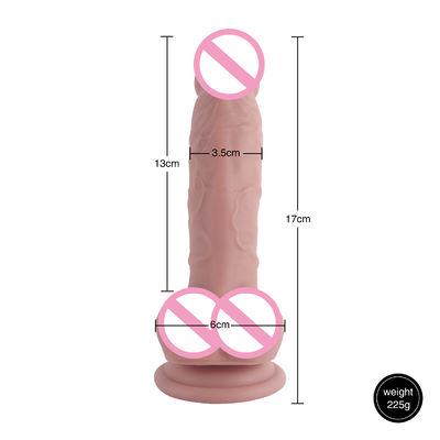 XS-WBB10018 Penis Männlich Realistischer Dildo Flüssig Weiches Silikon Gummi Sexspielzeug für Frauen Starke Saugtasse Hände-F