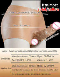 Männer Unterwäsche Männlicher künstlicher Penis Gürtel auf Dildo Hosen Hohl Solid 820g