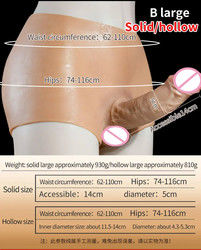 Männer Unterwäsche Männlicher künstlicher Penis Gürtel auf Dildo Hosen Hohl Solid 820g