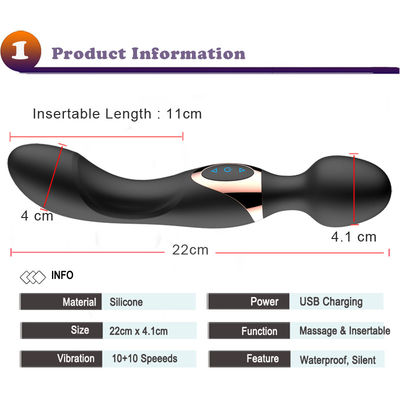 22cm persönliche Frauen AV Wand ODM 300g Klitoris Vibrator wiederaufladbarer Wand Massager