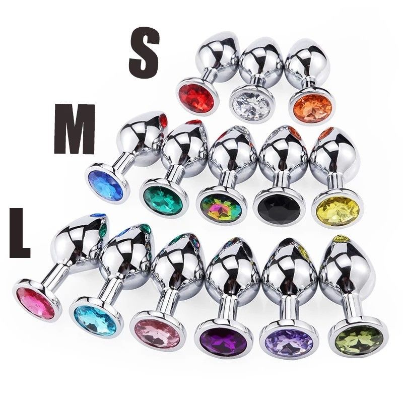 Frauen Männer Anal Plug Sexspielzeug Dilator Metall Kristall Butt Plug mit Juwel