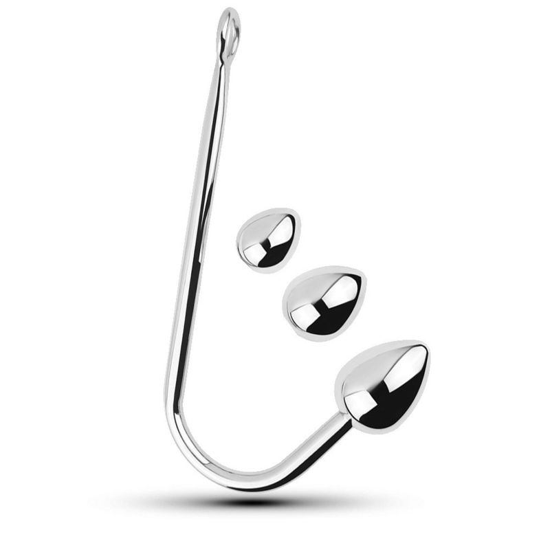 Cage Anal Plug Sex-Spielzeug Edelstahl Anal-Spielzeug für Männer Haken Schwanz Set mit verstellbarem Ball