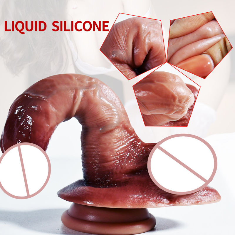 6.7 Zoll kleiner realistischer Dildo 227g brauner Silicone Dildo für Frauen